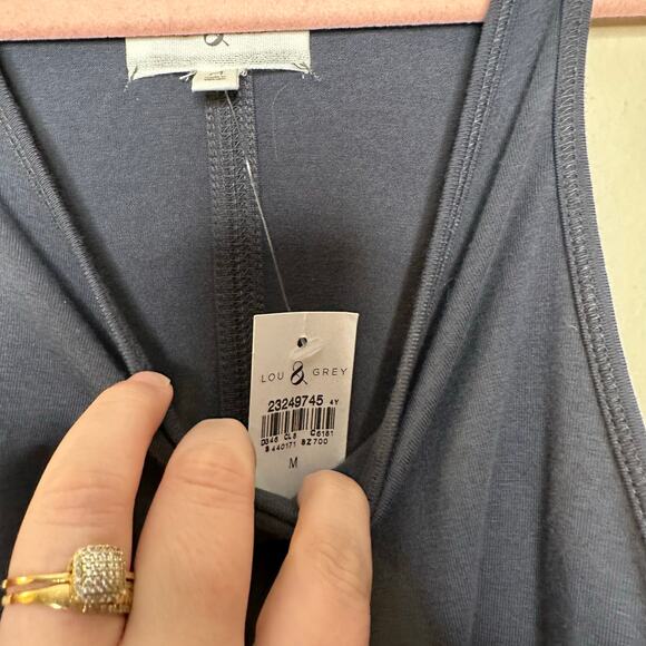 NWT Lou & Grey Mediamix Midi Racerback Dress Women Medium Ballet core minimalist - Picture 7 of 11